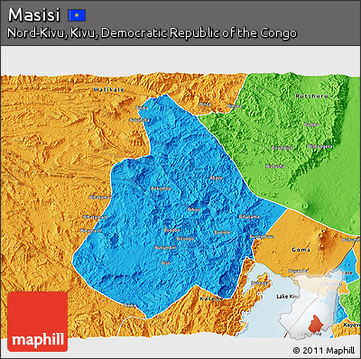 Political 3D Map of Masisi