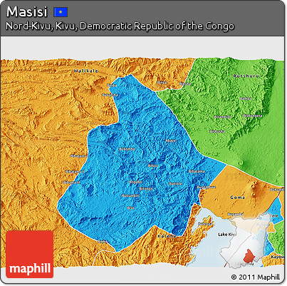 Political 3D Map of Masisi