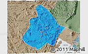 Political 3D Map of Masisi, semi-desaturated
