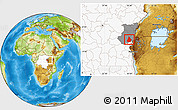 Physical Location Map of Masisi, highlighted country, highlighted parent region