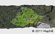 Satellite Panoramic Map of Masisi, darken, semi-desaturated