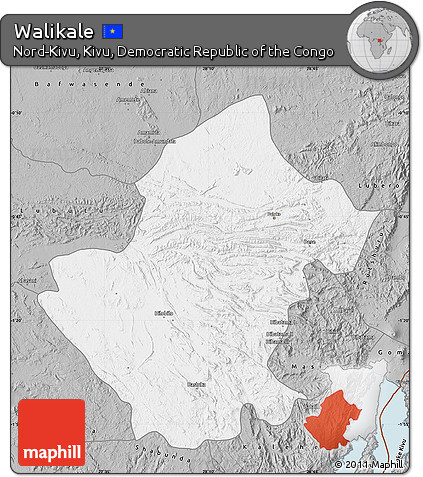 Free Gray Map of Walikale