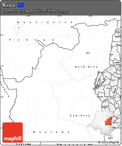 Blank Simple Map of Kivu