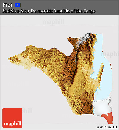 Physical 3D Map of Fizi, cropped outside