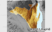 Physical 3D Map of Fizi, darken, desaturated
