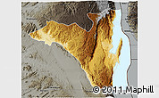 Physical 3D Map of Fizi, darken, semi-desaturated