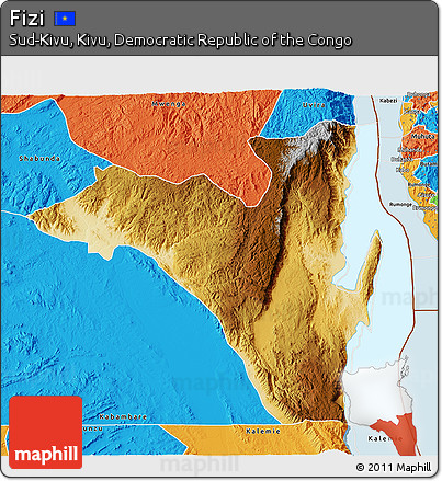 Physical 3D Map of Fizi, political outside