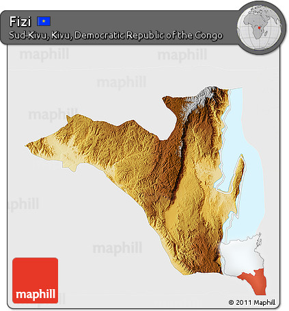 Physical 3D Map of Fizi, single color outside