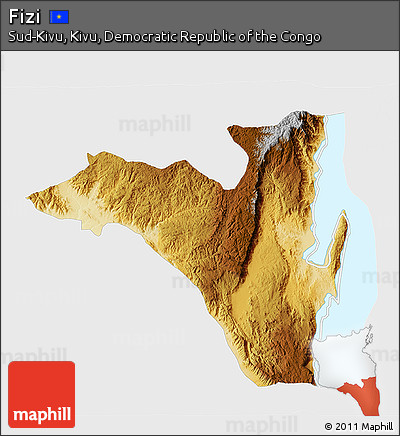 Physical 3D Map of Fizi, single color outside