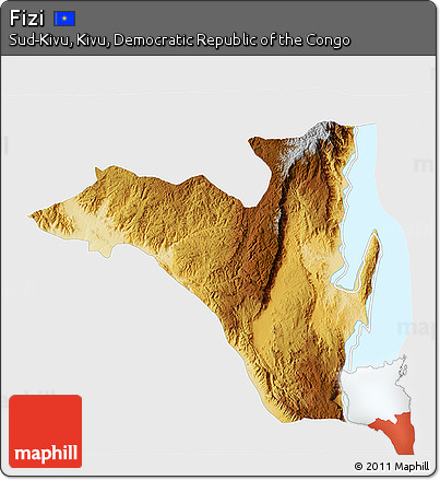 Physical 3D Map of Fizi, single color outside