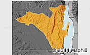 Political 3D Map of Fizi, darken, desaturated