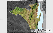 Satellite 3D Map of Fizi, darken, desaturated