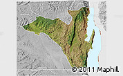 Satellite 3D Map of Fizi, lighten, desaturated