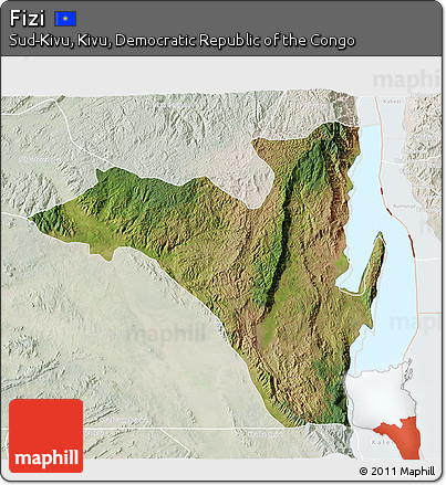 Satellite 3D Map of Fizi, lighten
