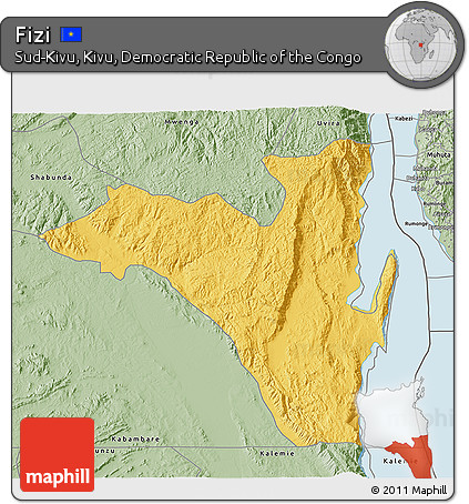 Savanna Style 3D Map of Fizi