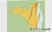 Savanna Style 3D Map of Fizi, single color outside