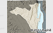 Shaded Relief 3D Map of Fizi, darken