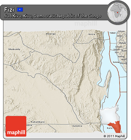 Shaded Relief 3D Map of Fizi