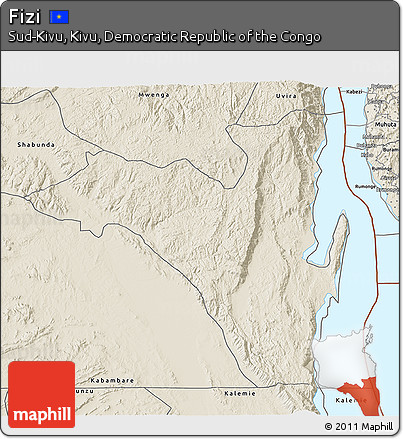 Shaded Relief 3D Map of Fizi