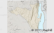 Shaded Relief 3D Map of Fizi, semi-desaturated