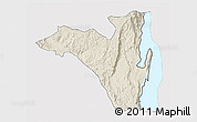 Shaded Relief 3D Map of Fizi, single color outside