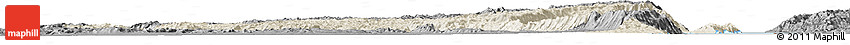Shaded Relief Horizon Map of Fizi, darken, desaturated