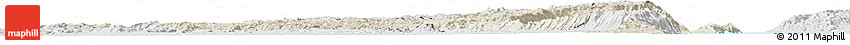 Shaded Relief Horizon Map of Fizi, lighten, desaturated