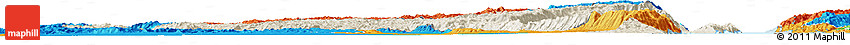 Shaded Relief Horizon Map of Fizi, political outside