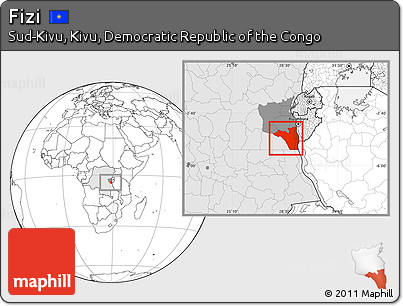 Blank Location Map of Fizi, highlighted country, highlighted parent region