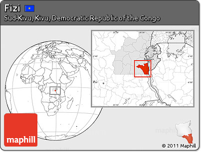Blank Location Map of Fizi, highlighted grandparent region