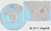 Gray Location Map of Fizi, within the entire country