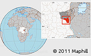 Gray Location Map of Fizi, highlighted country, highlighted parent region