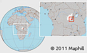 Gray Location Map of Fizi, highlighted grandparent region, within the entire country