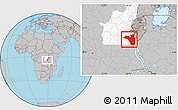 Gray Location Map of Fizi, highlighted grandparent region