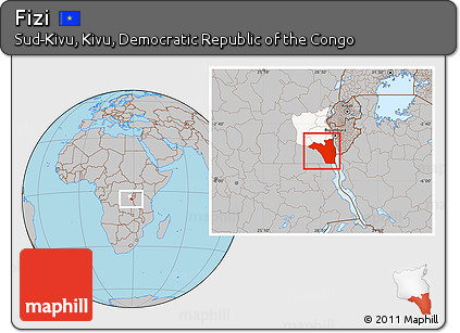 Gray Location Map of Fizi, highlighted parent region