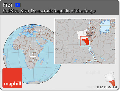 Gray Location Map of Fizi, highlighted parent region