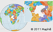 Political Location Map of Fizi, highlighted country, highlighted grandparent region, within the entire country