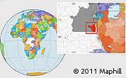 Political Location Map of Fizi, highlighted country, highlighted grandparent region