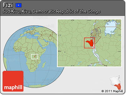 Savanna Style Location Map of Fizi