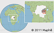 Savanna Style Location Map of Fizi, highlighted country, highlighted grandparent region, within the entire country