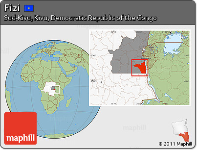 Savanna Style Location Map of Fizi, highlighted country, highlighted grandparent region