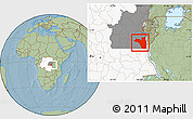Savanna Style Location Map of Fizi, highlighted country, highlighted grandparent region, hill shading