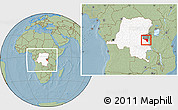 Savanna Style Location Map of Fizi, highlighted country, highlighted parent region, within the entire country, hill shading