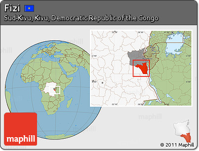 Savanna Style Location Map of Fizi, highlighted country, highlighted parent region
