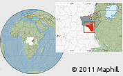 Savanna Style Location Map of Fizi, highlighted country, highlighted parent region, hill shading