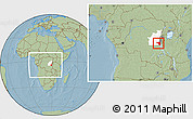 Savanna Style Location Map of Fizi, highlighted grandparent region, within the entire country, hill shading