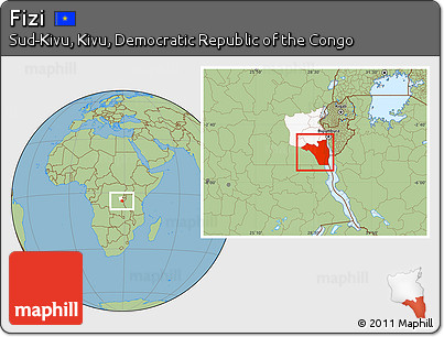 Savanna Style Location Map of Fizi, highlighted parent region