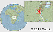 Savanna Style Location Map of Fizi, hill shading