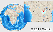 Shaded Relief Location Map of Fizi, within the entire country