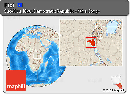 Shaded Relief Location Map of Fizi